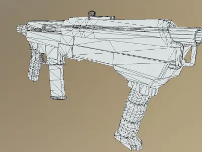 Sci-fi shotgun Low-poly 3D model get