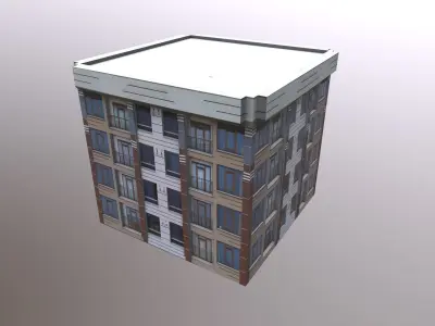 Architectural Building-3 Low-poly 3D model