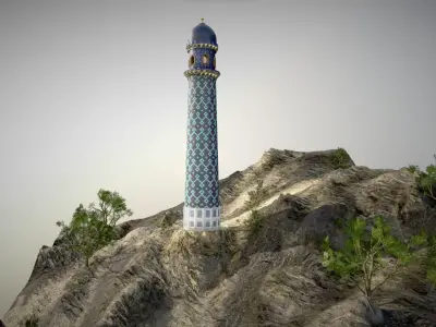 Samarkand Heightfield Low-poly 3D model