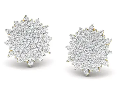 Gold Diamond Women Earring 3D print Model 3D print model 57