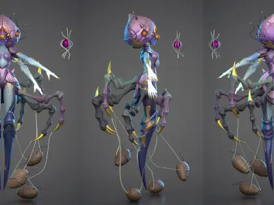 Spider GIrl Low-poly 3D model