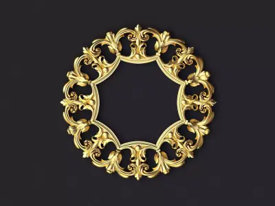 mirror golden ornate frame 3D model