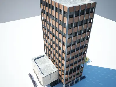 low poly building office - office 3D model