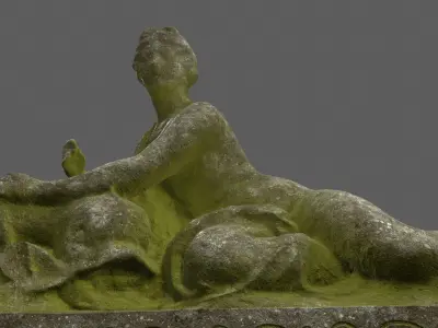 woman statue Low-poly 3D model