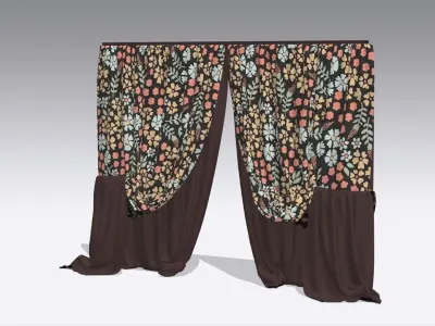 Curtain Low-poly 3D model