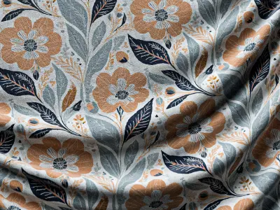Victorian Flowers Cloth Fabric PBR Texture Pack Texture