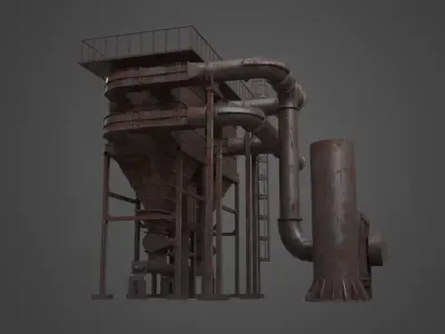 Factory Element - Silo Low-poly 3D model