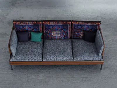 Neoclassical Sofa Low-poly 3D model