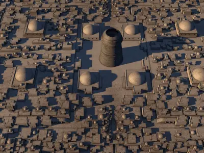 Arab-style city Low-poly 3D model