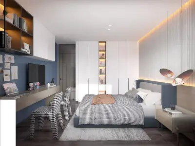 Modern bedroom 3D model
