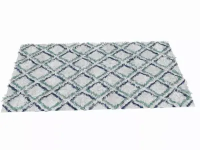 Carpet bathroom rug with pattern 3D model