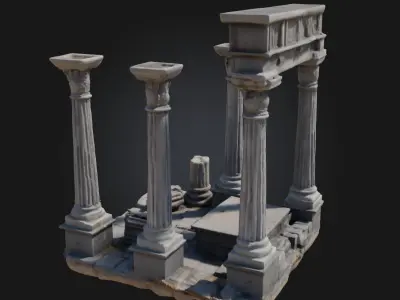Ancient Ruins Scene  Echoes of a Lost Civilization 3D model