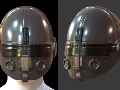 Gas mask helmet 3d model scifi Low-poly  Low-poly 3D model 329