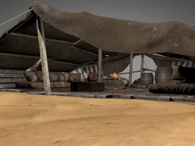 Bedouin Desert Tent v5 3D model