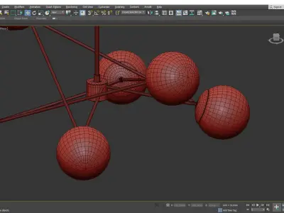 Turenne Largen Dynamic Chandelier  Antiqued Brass Low-poly 3D model