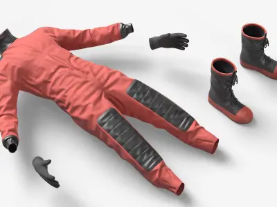  Diving Jumpsuit with Boots and Gloves Red 