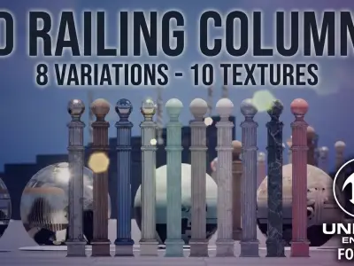 Railing Column 3D model