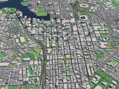 Baltimore Maryland USA 30x30km 3D City Map 3D model
