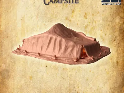 Desert Campsite Tabletop Terrain 28 MM 3D print model