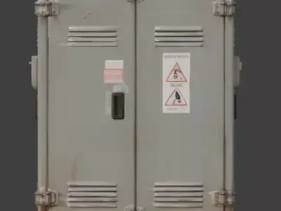 Weathered Industrial Utility Cabinet 3D Model Low-poly 3D model