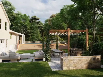 Garden Landscape 3D Model - SketchUp and Lumion Scene 3D model