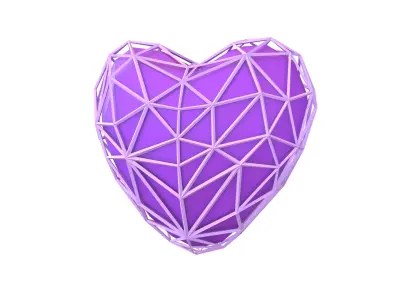 Stylish Heart V4 019 Low-poly 3D model