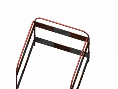 Striped metal feet traffic barrier Low-poly 3D model