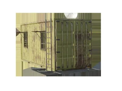 Dystopian Container Buildings - Gameready - 4K Textures Low-poly 3D model