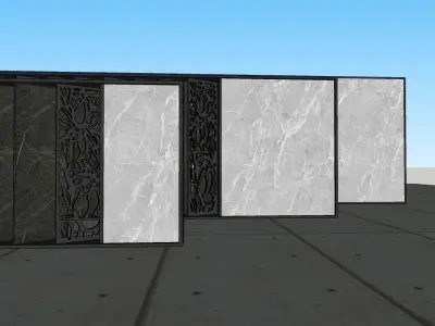 Realistic Boundary Wall 3D Model 3D model