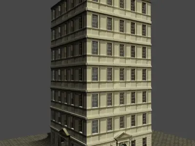 building 7 Low-poly 3D model