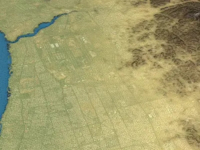 Jeddah - Topography Terrain Low-poly 3D model