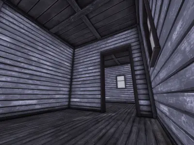 Boston House 03 - Enterable Low-poly 3D model