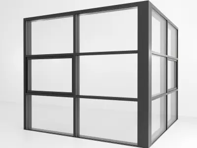 Panoramic glazing Stained glass 93 Low-poly 3D model