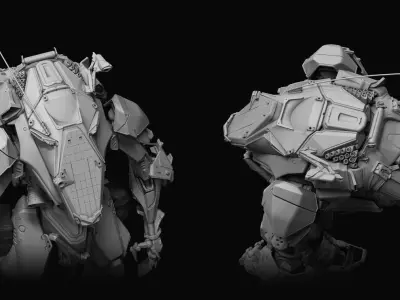 Highpoly Battle Mech 3D model