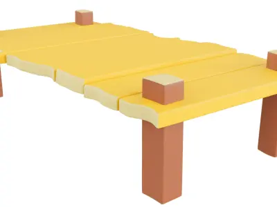 Cartoon Bridge Low-poly 3D model