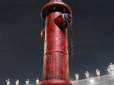 Fire Hydrant  Game Ready Asset  PBR  4K Textures Low-poly 3D model