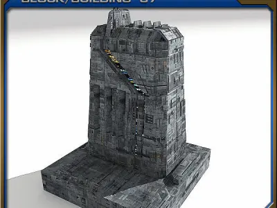 SciFi Human City - Pack Low-poly 3D model