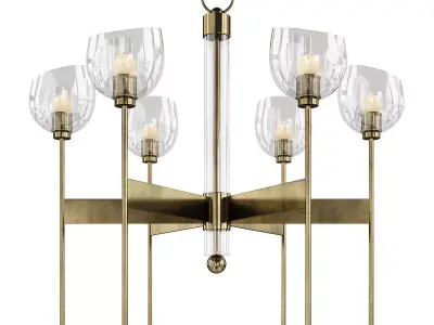 Salem 6 Light Shaded Wagon Wheel Chandelier Low-poly 3D model