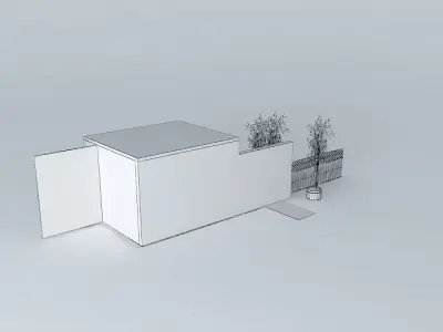 kitchen set house with tree 3D model