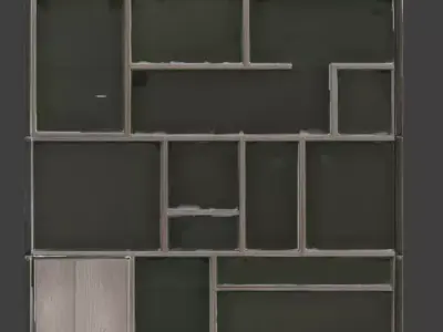 Modular Geometric Display Shelf 3D Model Low-poly 3D model
