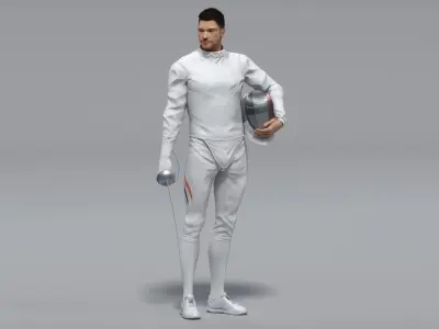  Male Fencer Epee Animated HQ 