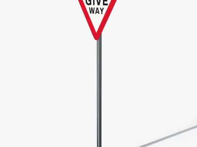 Road sign - Give way 3D model