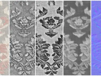 Embroidery Fabric VOL01 4K Seamless PBR Textures Texture