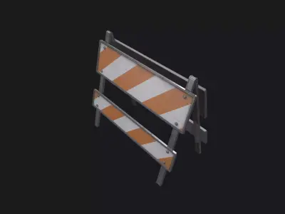 Road barrier 3D low poly Low-poly 3D model