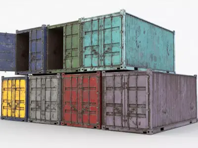4k Shipping Container 3D model