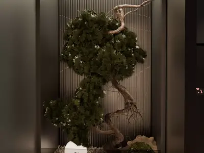 Dark Themed Modern Kitchen 3D model