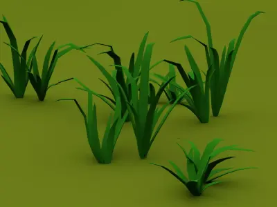 low poly grass 3D model