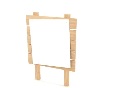 wooden signboard 3D model