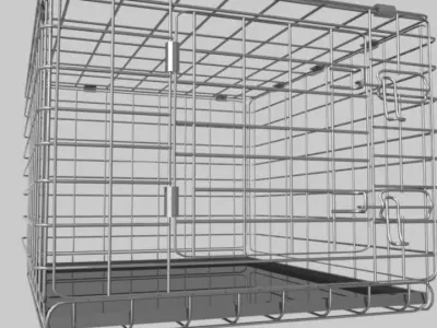 Animal Dog Crate rigged Low-poly 3D model