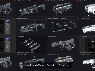 Scifi Heavy Weapon Collection I 3D Model Pack